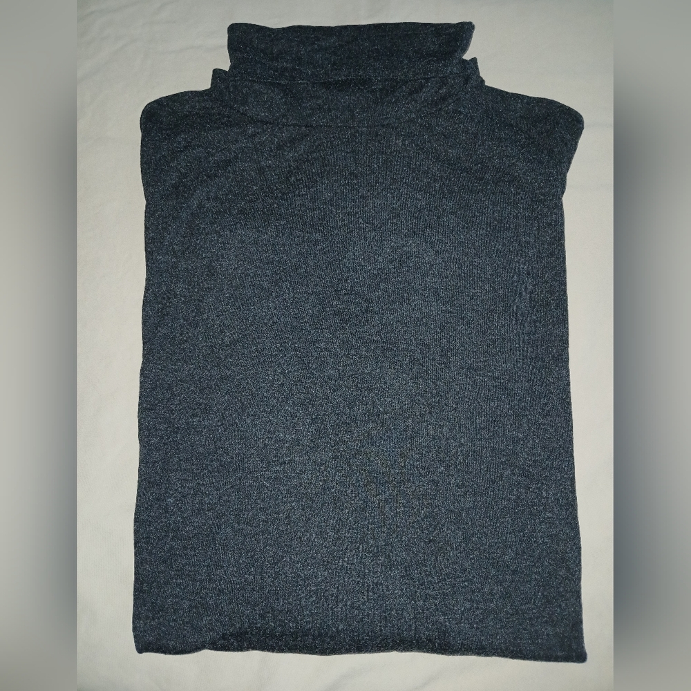 Simon's Men's Black Cotton Turtleneck Large